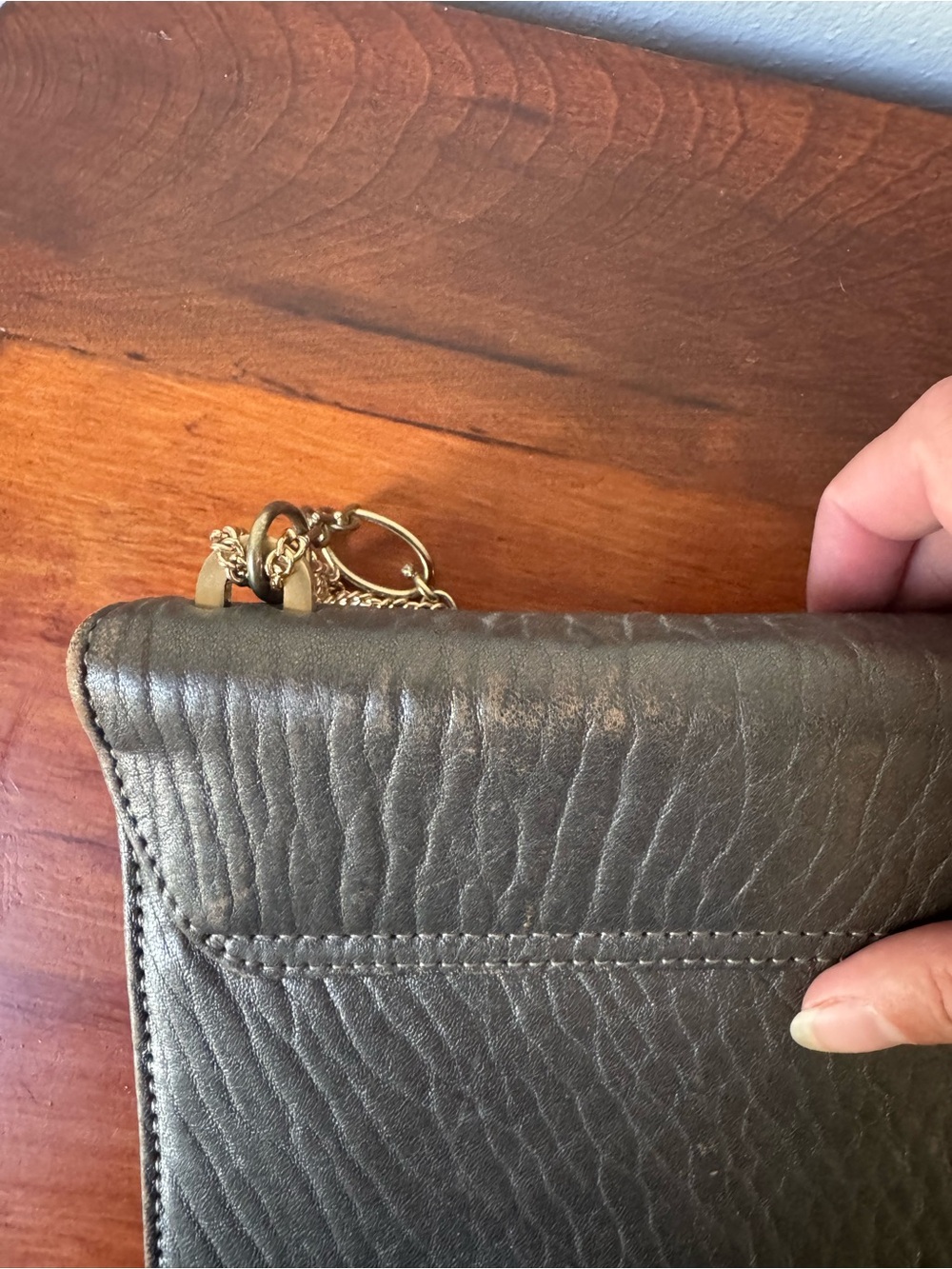 Vintage 2000s Alexis Hudson Gunmetal Crystal and Pebbled Leather Chain Purse - Picture 9 of 16